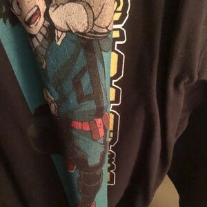 Black men Graphic Tee with Teal Cartoon Hero Print